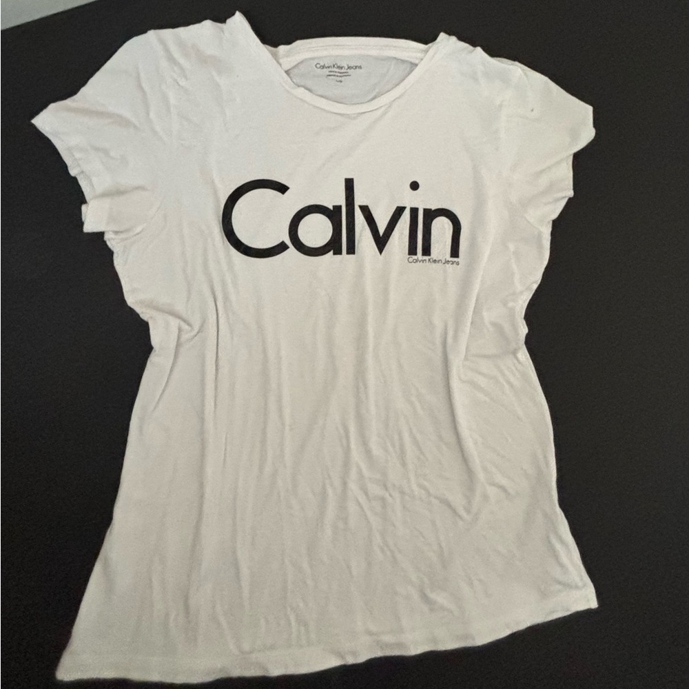 Calvin Klein Jeans White Short Sleeve Relaxed Tee